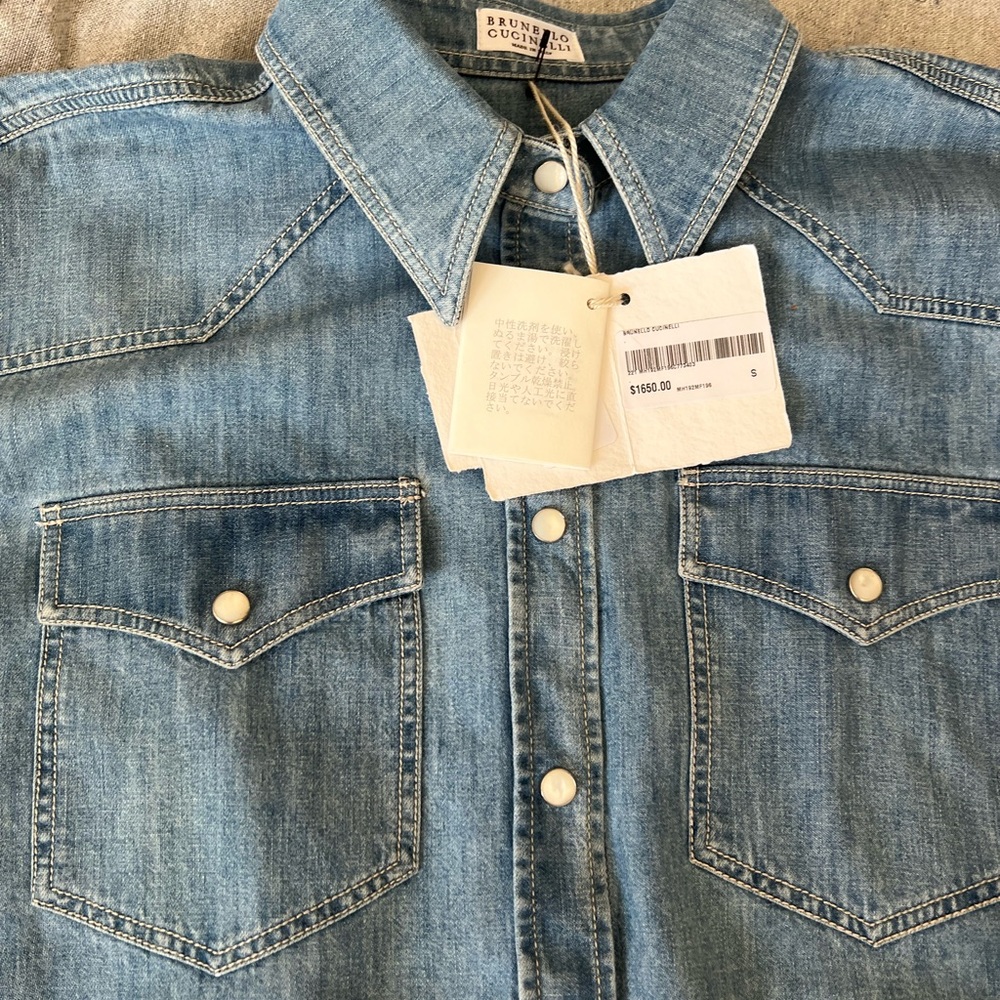 Brunello Cucinelli Jean shirt. New, never worn. Tags still on. Size S